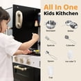 thumbnail image 4 of AILEEKISS Wood Kids Play Kitchen, Pretend Toy Kitchen Playset for Children with Sounds, Black, 4 of 10