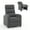Dark Grey, variant on Contemporary Manual Recliner Chair, Push Back Theater Recliner Chair, Single Sofa with Footrest, Recliner Chair for Living Room, Bedroom, Home Theater, Gray