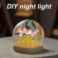 thumbnail image 4 of Artificial Tulip Flower Night Light Led Bedside Lamp Christmas Gifts Lamp Decorations (Purple), 4 of 10