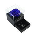 thumbnail image 1 of Mistaha Acrylic Roses Jewelry Set with Necklace and Greeting Card in Gift Box - Valentine's Day, Birthday, Anniversary Gift - Drawer Style Design - Blue Rose - Includes Gift Bag - Red, Pink Options -, 1 of 7