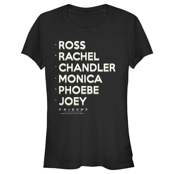 Junior's Friends Character Name List  Graphic T-Shirt
