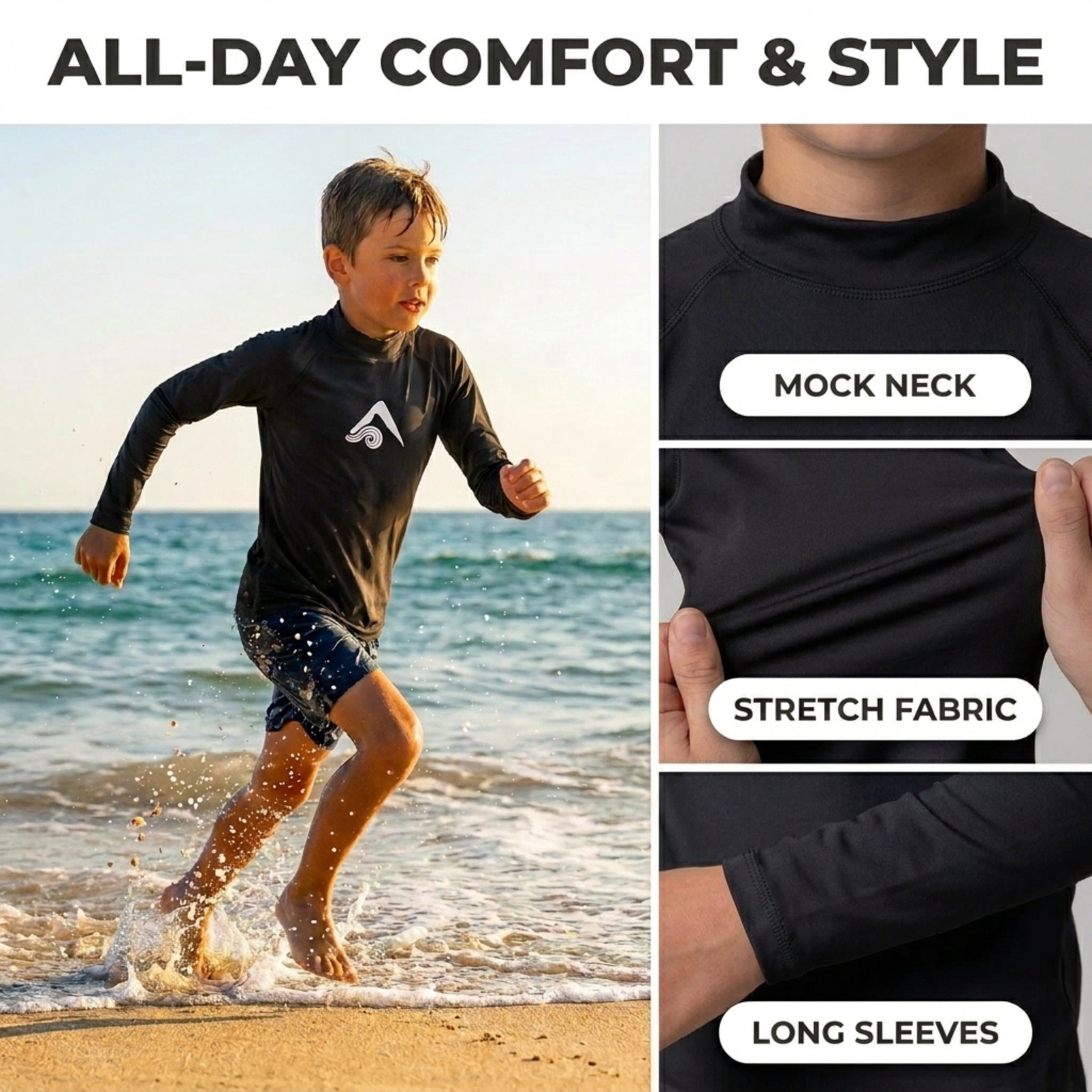 Kanu Surf Boys' Platinum Rashguard