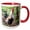 Red/White, variant on 3drose, Rooster, Farm Animal, Dupilo, Montenegro - Eu47 Pka0045 - Per Karlsson, 11oz Two-tone Green Mug