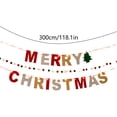 thumbnail image 3 of Liamobondopolis Christmas Banner with Lights, Felt Merry Christmas Garland with LED String Lights, Holiday Party Hanging Decor for Mantel Window, 3 of 6