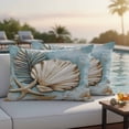 thumbnail image 4 of Blue Coastal Outdoor Waterproof Pillow Covers, Vintage Summer Beach Nautical Starfish Decorative Rectangle Throw Pillowcase Sofa Cushion Sham for Patio/Couch/Chair, 20"x12" 2 Pack, 4 of 8