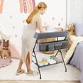 thumbnail image 2 of Costway Baby Infant Changing Table Folding Diaper Station Nursery with Storage Gray, 2 of 10