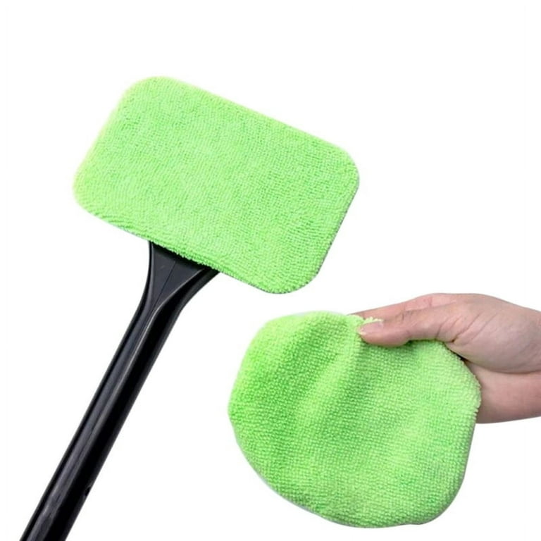 Windshield Cleaner, Car Inside Window Cleaning Tool Microfiber Wand with  Handle Easy Defogger– Set of Windshield Cleaner, Windshield Cleaning Tool