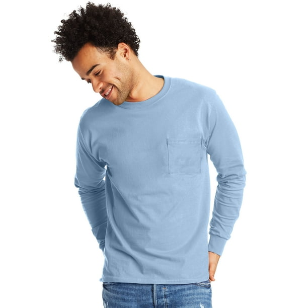 Hanes Men's Authentic Long Sleeve Pocket Tee