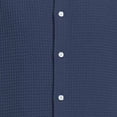 thumbnail image 5 of DPTALR Men's Slim Fit Solid Button Shirt Short Sleeve Turndown Collar Business Casual Style,Navy,Big and Tall Man XXXXL, 5 of 6