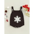 thumbnail image 2 of Bagilaanoe Newborn Baby Girl Boy Knitting Rompers Snowflake Print Sleeveless Bodysuit 3M 6M 12M 18M Infant Ribbed One Piece Jumpsuit, 2 of 9