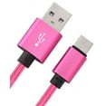 thumbnail image 2 of Fabric Braided 6 ft USB-C Type-C Charging Cable for Razer Phone 2, Phone, for Samsung Galaxy S20 FE 5G,S20,A42,A51 5G, Z Fold2 , Note20 Ultra 5G,Note20 5G,Z Flip 5G,M31, M31s,A71 5G,A90 5G (Hot Pink), 2 of 6