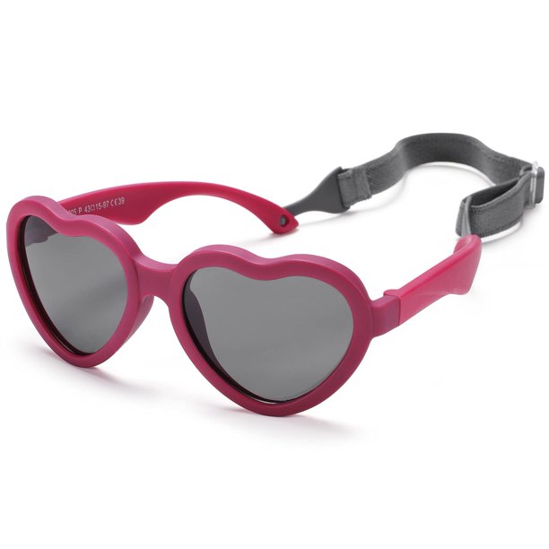Gafas de sol polarizadas para bebé NULOOQ flexibles con forma de corazón