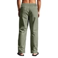 thumbnail image 5 of Men's Linen Pants Lightweight Drawstring Elastic Waist Pockets Loose Fit Straight Legs, 5 of 8