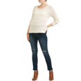 thumbnail image 3 of Maternity Full Panel Distressed Skinny Jeans - Available in Plus Sizes, 3 of 4