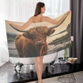 thumbnail image 7 of Coolnut Highland Cow Towels Highly Absorbent Cotton Towels Set of 2, Premium Spa & Hotel Quality Quick Dry Towel Set 54 x 27 Inches Washcloth Gift, 7 of 7