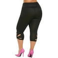 thumbnail image 3 of QELUSQELUS Women Stretch Legging High Rise Hollow Skinny Solid Yoga Cropped Pant, 3 of 3