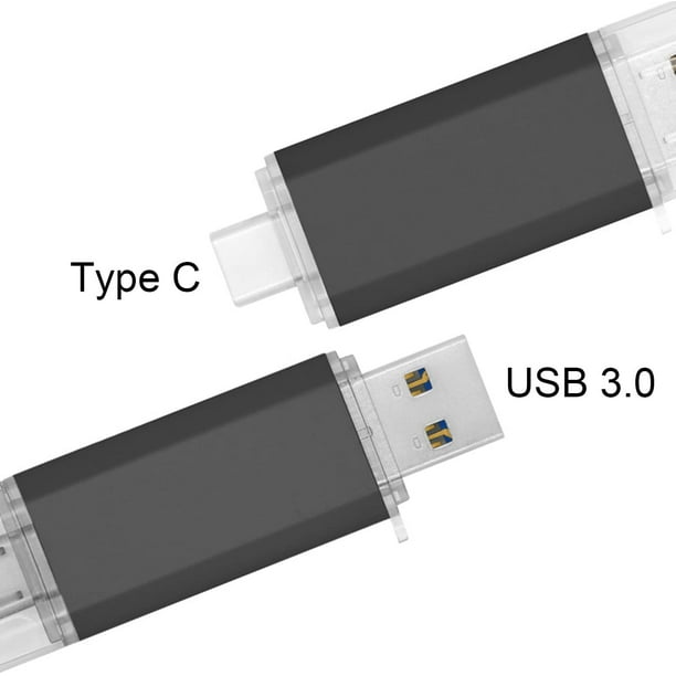 CLé USB 128 Go 3.0, 2 en 1 Type C 3.0 Pen Drive 128gb Imperméable Cle USB C  128 Go pour PC Tablette Smartphone (Argent)