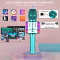 thumbnail image 4 of BONAOK Wireless Karaoke Microphone, Portable Handheld Karaoke Machine with LED Lights, Bluetooth Microphone Speaker Singing Birthday Gift for Kids Adults(Light Blue), 4 of 7