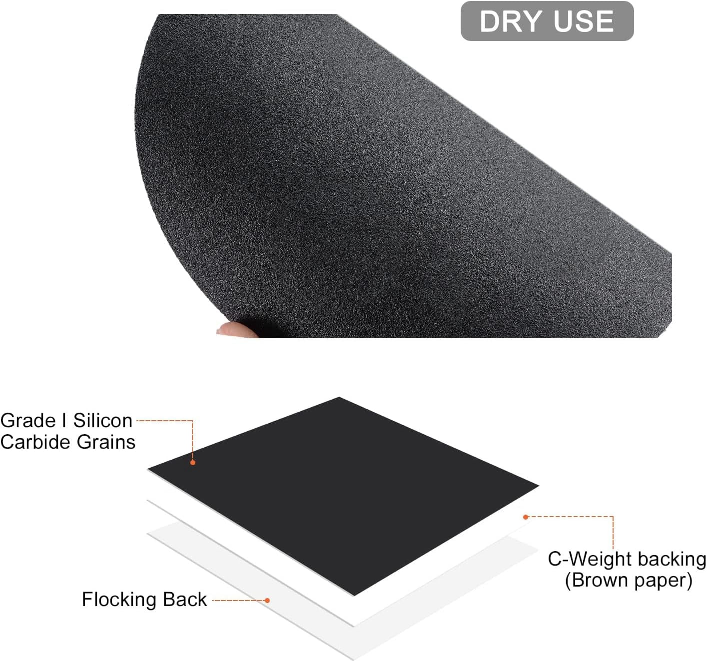 FRKSMD-5 Inch Sanding Disc 120 Grit Hook and Loop Silicon Carbide C-Weight Backing Sandpaper for Orbital Sander 20Pcs