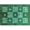 thumbnail image 1 of Ahgly Company Indoor Rectangle Oriental Turquoise Blue Industrial Area Rugs, 2' x 4', 1 of 4