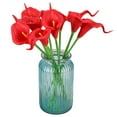 thumbnail image 3 of 20 PCS Calla Lily Simulation Flower Bridal Wedding Bouquet Real Touch Artificial Flowers Home Decoration Photography Props Red 20pcs, 3 of 6