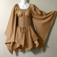 thumbnail image 2 of Manxivoo Party Dress Medieval Costume for Womens with Corset Traditional Dress Women M Cosplay Gothic Retro Long Sleeve Womens Dresses Khaki, 2 of 8