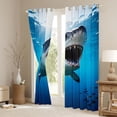 thumbnail image 3 of Feelyou 3D Marine Shark Curtains Pack of 2 (52x84 Each), Sea Animal Window Curtains, 3 of 6