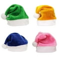 thumbnail image 5 of D-GROEE Christmas Hat Multi-colors Classic White Band Warm Soft Costume Accessories Comfortable Adults Santa Claus Short Plush Hat Party Supplies, 5 of 8