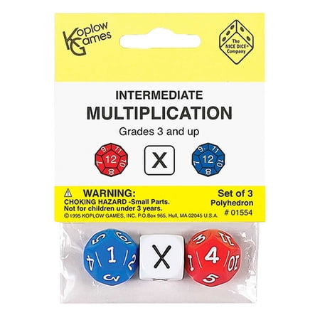 Intermediate Multiplication Dice, Pack of 3 | Bundle of 10 Packs