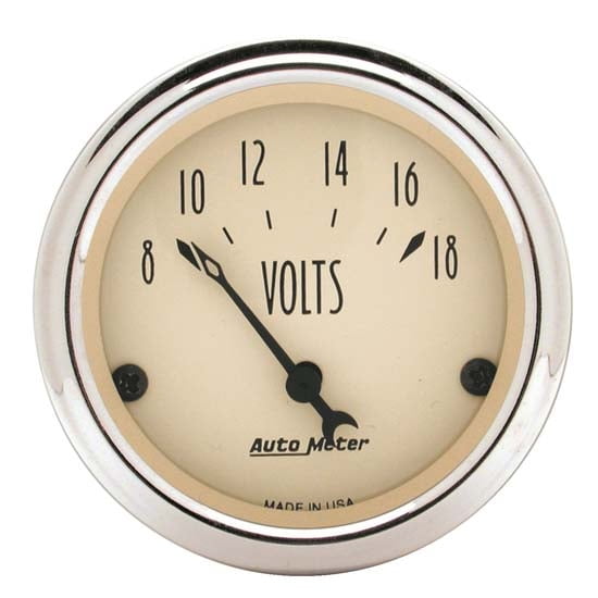 AutoMeter 1891 Antique Beige Air-Core Voltmeter Gauge