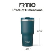 RTIC 30 oz Ceramic Lined Insulated Essential Tumbler, Leak-Resistant Lid, Marine