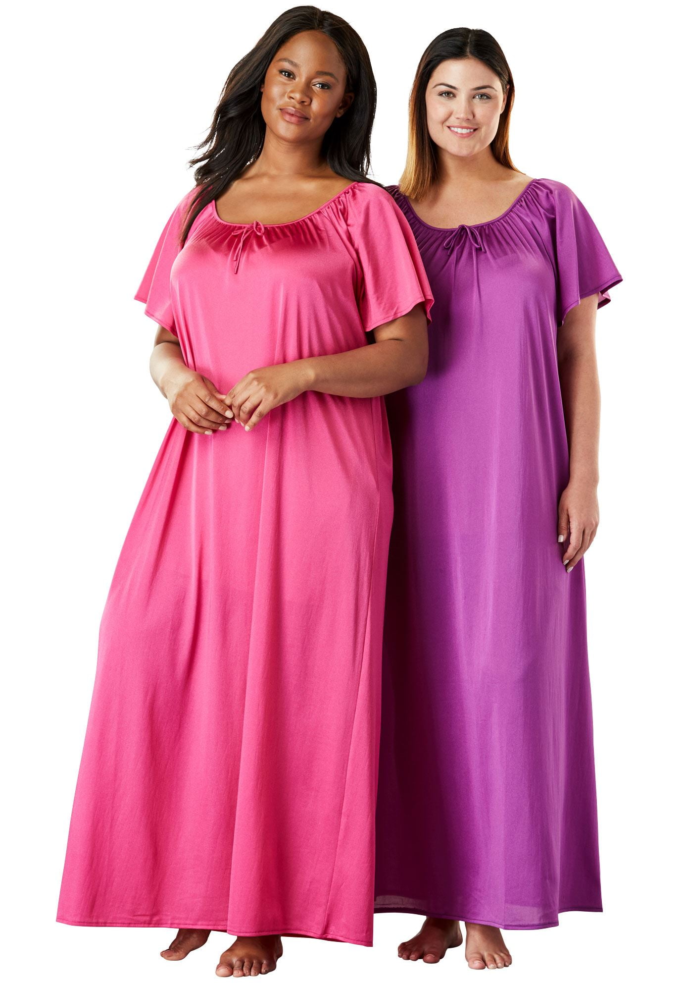 Only Necessities Womens Plus Size Long Tricot Knit Nightgown