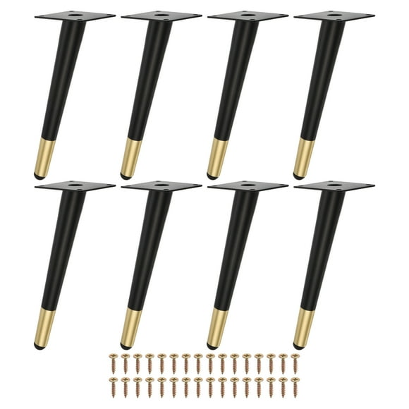 8Uds Pata de Mueble de Metal Unique Bargains Reemplazo Patas de Sofá Bricolaje Negro y Dorado 10 Pulgadas