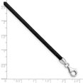 thumbnail image 2 of 925 Sterling Silver Fancy Lobster Closure Black Leather Necklace 18 Inch Lobster Claw 3mm Wide Pendant Necklace for Wome, 2 of 2