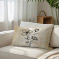 thumbnail image 3 of Yellow Beige Flower Throw Pillow Cover, Pillowcase Protectors with Zipper, Breathable Decorative Lumbar Pillow Case Cover, Farmhouse Shabby Chic Wildflower Pillow Shams for Couch Sofa 12x20Inch, 3 of 8