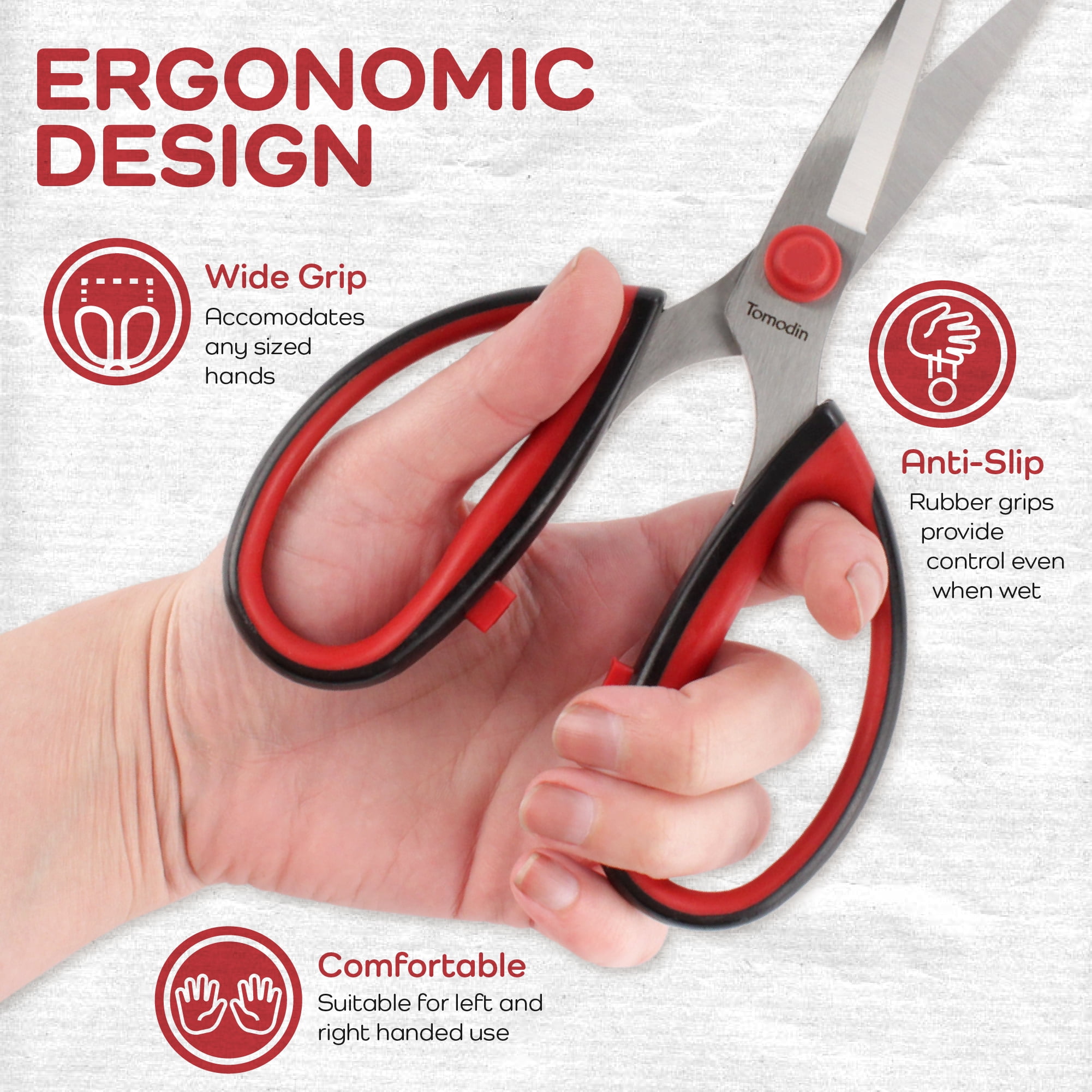 JubileeYarn Workhorse Bertha All Purpose Heavy Duty Scissors - Red & Black - 30 Scissors