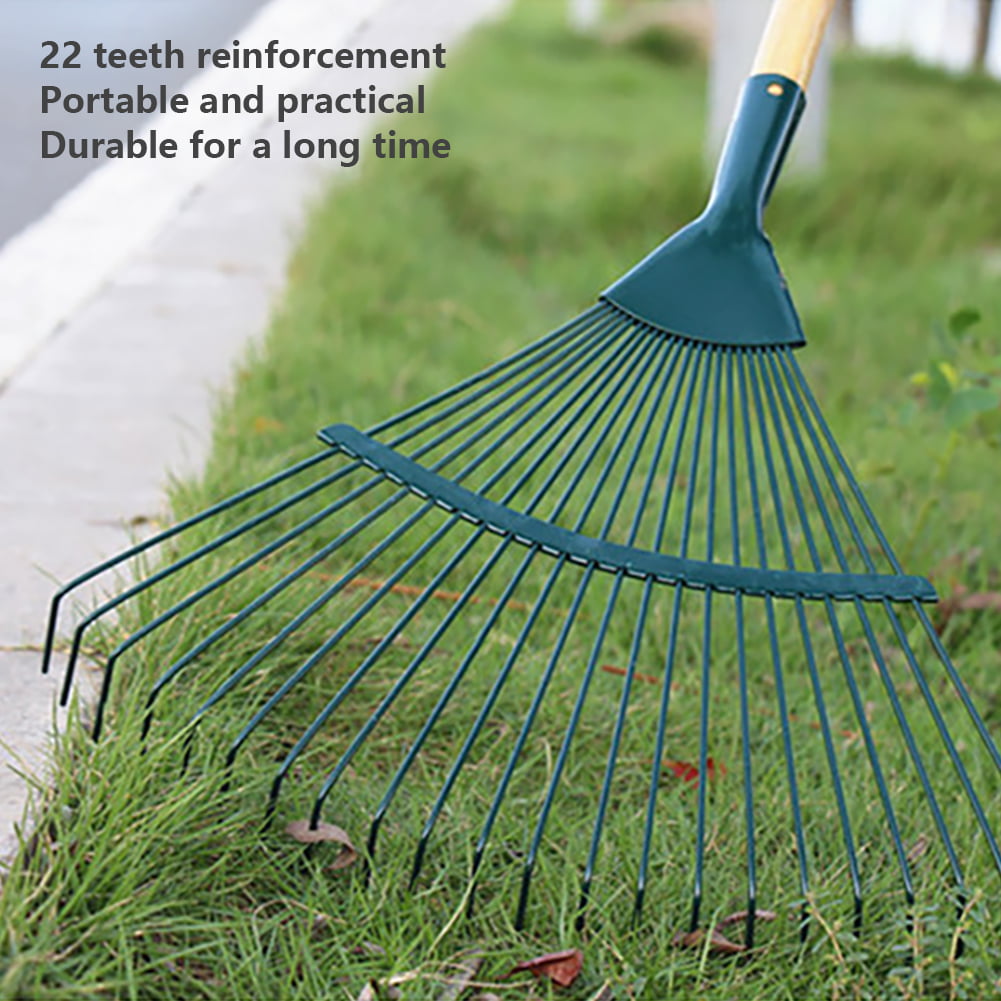 22 Tooth Lawn Rake Head 40cm Wide For Garden Leaves Green Garden Tools 