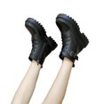 thumbnail image 4 of OKBOP Women's Low-Heeled Mid Calf Boots-Winter Warm Fashion Black Chunky Boots Christmas Wide Calf Non Slip Shoes for Women Zipper Womens Boots, 4 of 5