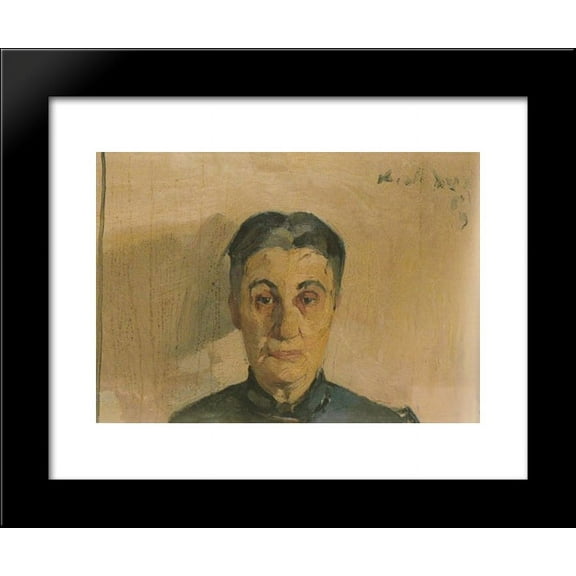 Portrait of the painter's mother 20x24 Framed Art Print by Nikolaos Lytras
