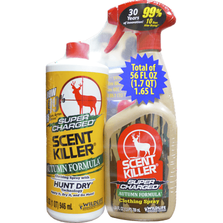 Wildlife Research Center Super Charged Scent Killer Autumn Formula 56 fl oz Spray Combo Hunting Scent Elimination Spray