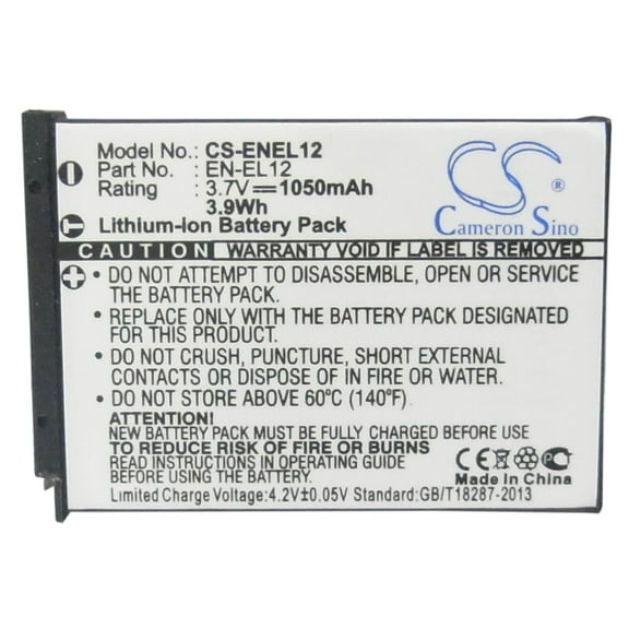 1050mAh EN-EL12 Battery for NIKON Coolpix S8100s