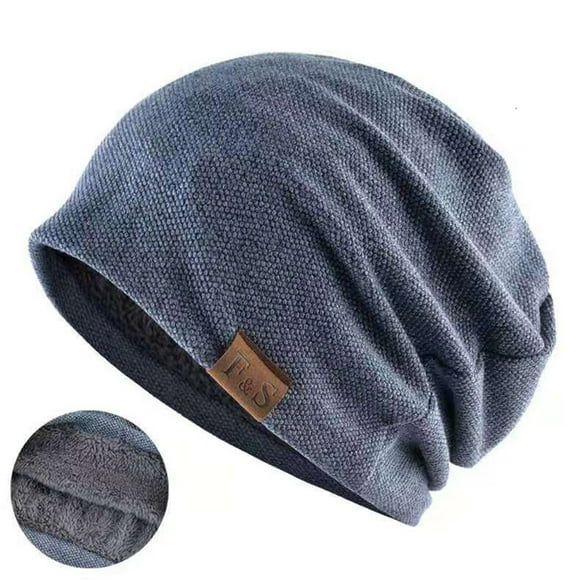 KIHOUT Beanies Hats Men's And Women's Fashionable Windproof Plush Warm Bun Pile Cap