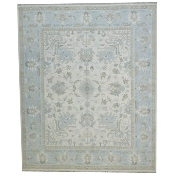 Wahi Rugs Hand Knotted Oushak Chobie White Wash 8'0"x10'0" -w11349