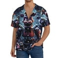 thumbnail image 7 of Lsque Five Nights At Freddy'S print Men's Cuban Collar Short Sleeve Shirt Summer Beachwear Casual Button Down Fashionable Vacation Leisure Shirt-Large, 7 of 7