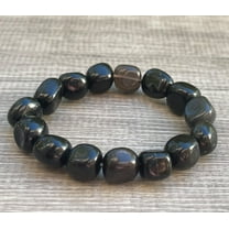 Black Obsidian Crystal Nugget Bracelet, Wholesale Genuine Black Obsidian Tumbled Gemstone Bracelet, Gift for Men & Women (5)