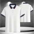 thumbnail image 4 of Adult Men Polo T Shirts Short Sleeve Button Tees Shirts Basic White Golf Tops, 4 of 4