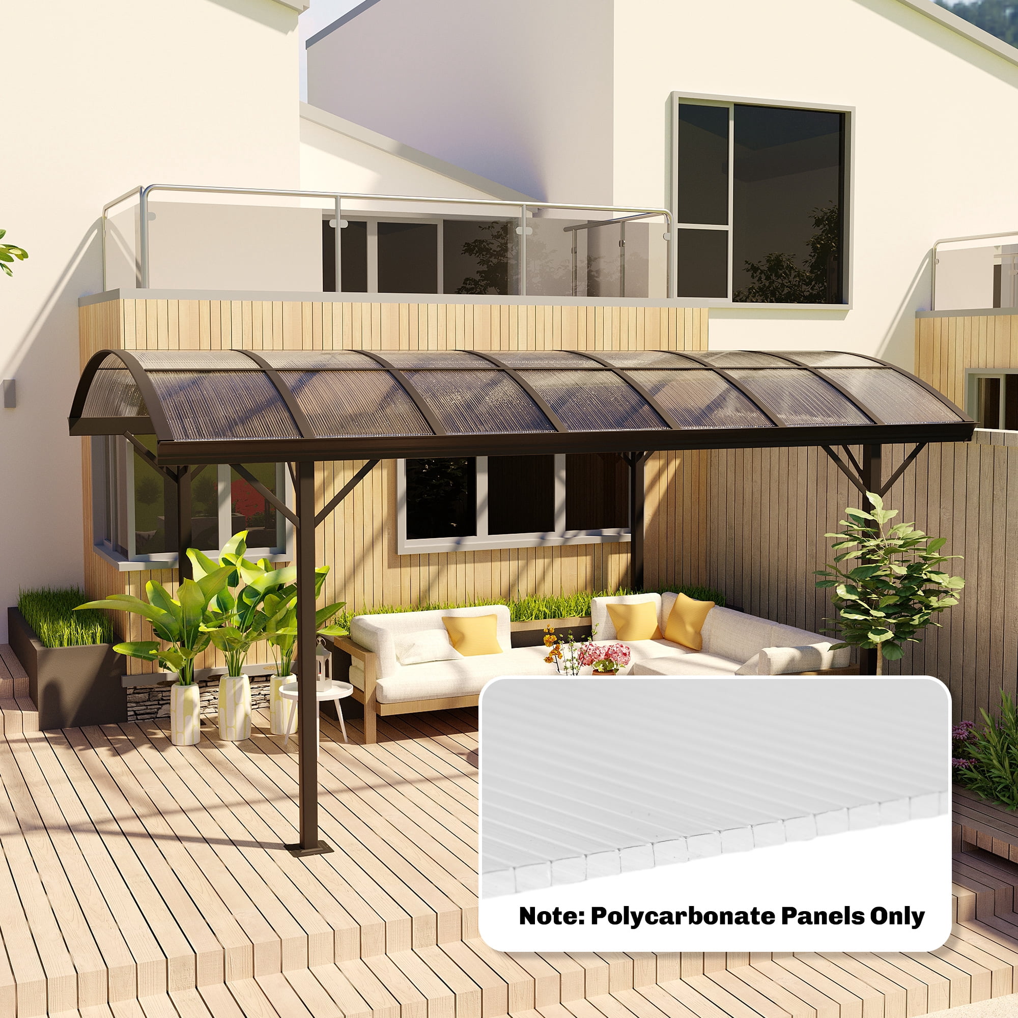 Outsunny Polycarbonate Greenhouse Panels UV Protected Twin-Wall Polycarbonate Sheet 10 Pack Clear