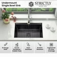 thumbnail image 3 of Strictly Sinks Undermount Workstation Kitchen Sink – 32 Inch 16ga Wave Texture Black Kitchen Sink, 3 of 11