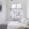 thumbnail image 3 of Purple Grey Botanical Kitchen Curtains Window Panels, Watercolor Spring Floral Summer Leaf Insulated Window Treatment Curtain, Grommet Curtains for Bedroom/Living Room/Bathroom, 2 Piece 52"Wx63"L, 3 of 8