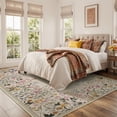 thumbnail image 3 of Wonnitar 6x9 Floral Washable Area Rug, Beige Rugs for Bedroom, Soft Low Pile Living Room Area Rug, Non-Slip Throw Carpet for Nursery Playroom, 3 of 11